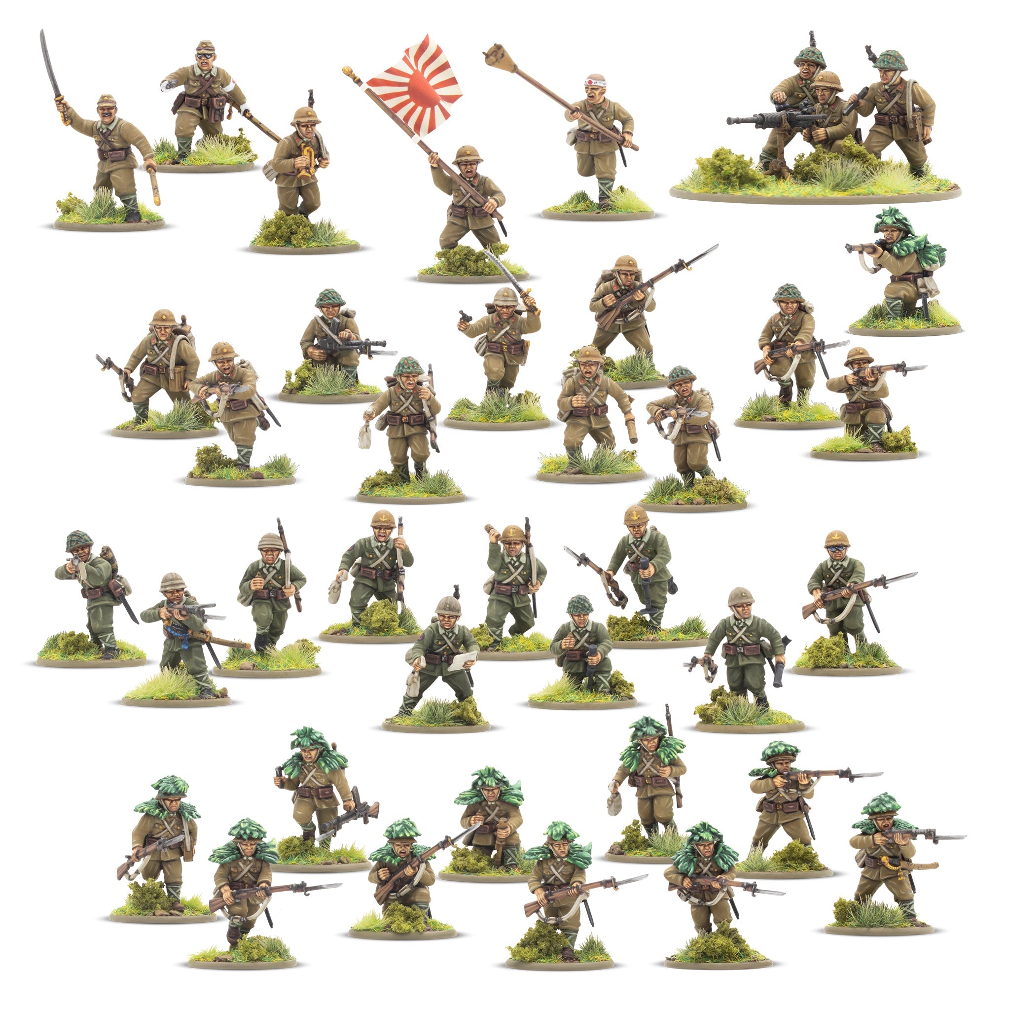 402016003_JapaneseArmyinfantryplatoon01.jpg Pelotón de infantería japonesa, 30 miniaturas – Bolt Action - Imagen 1